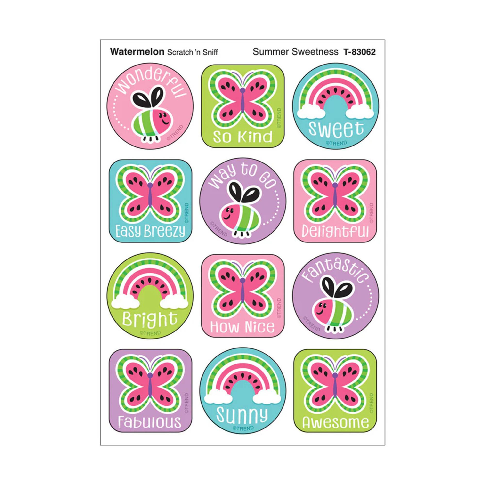 TREND Enterprises® Summer Sweetness, Watermelon Scent Scratch 'n Sniff Stinky Stickers®, 48 Per Pack, 6 Packs total of 288